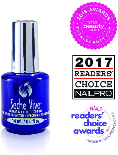 Seche Vive Gel Effect Top Coat 0.5oz, (box)