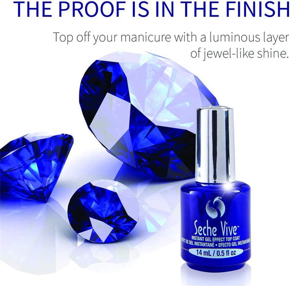 Seche Vive Gel Effect Top Coat 0.5oz, (box)