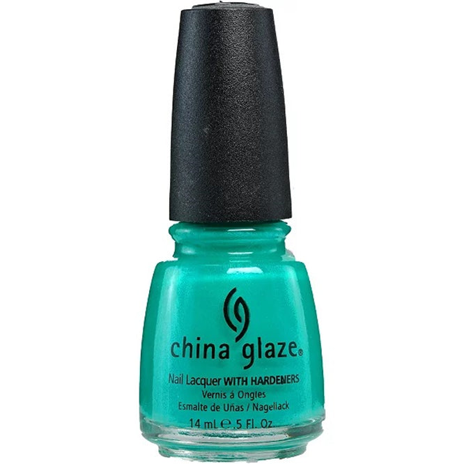 China Glaze Nail Polish With Hardener, Turned Up Turquoise (Neon) 572