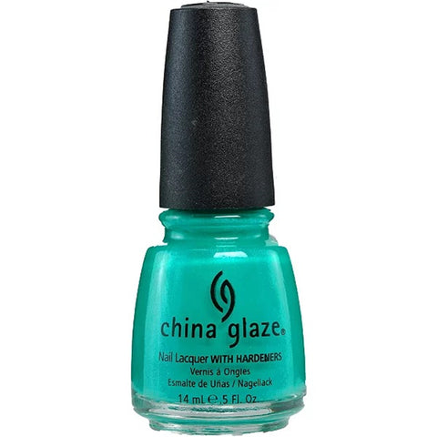 China Glaze Nail Polish With Hardener, Turned Up Turquoise (Neon) 572